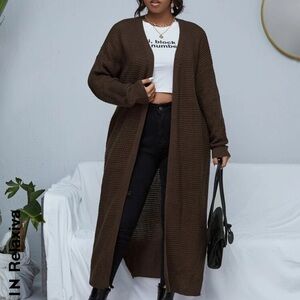 Brown floor length cardigan